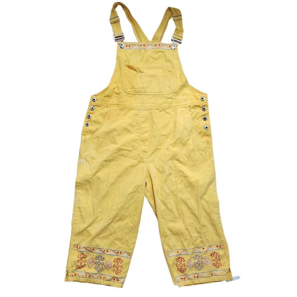 Agapo L overall women's yellow stitching cottage clown kid core denim